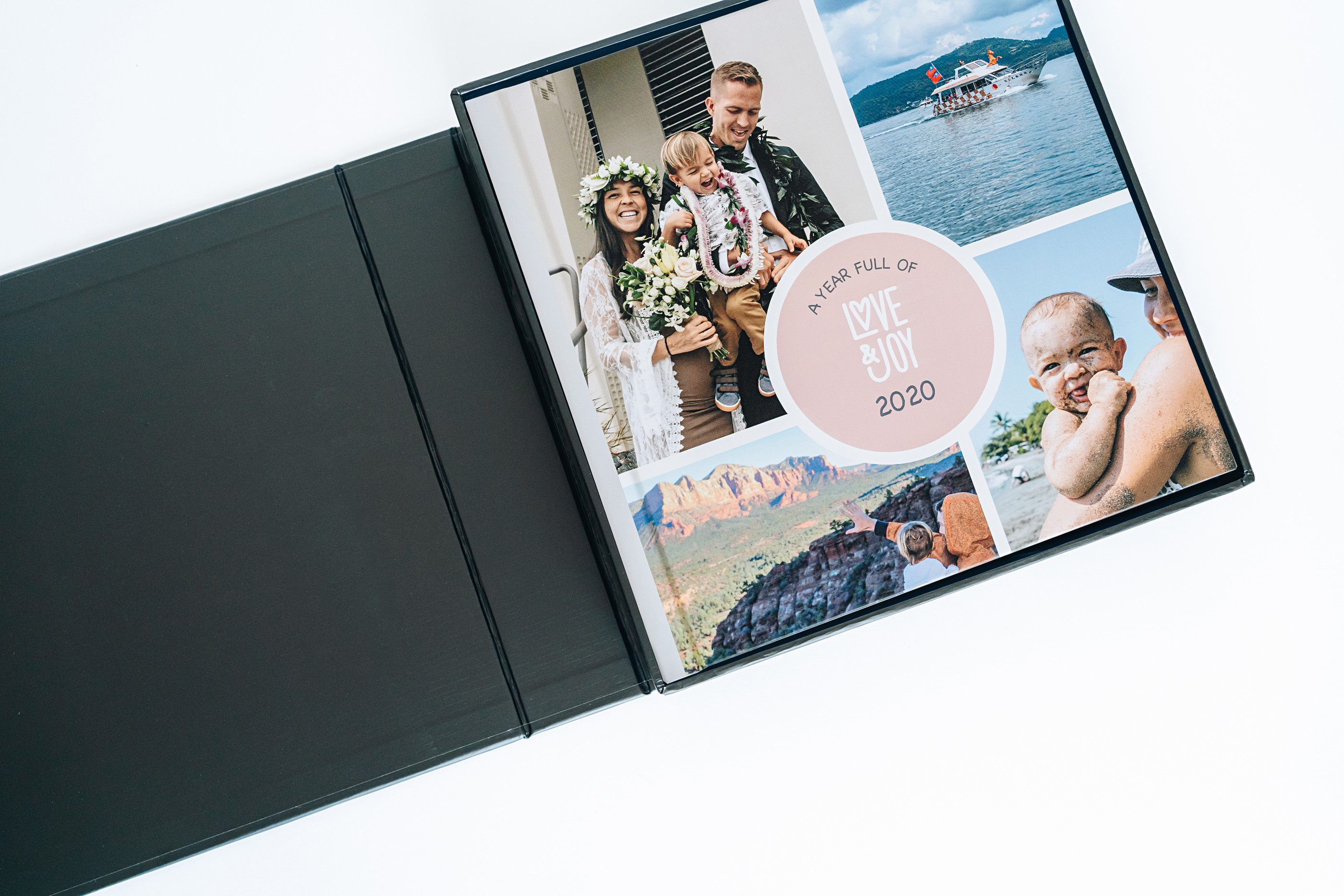individuell gestaltetes Fotobuch in schwarzer Schachtel