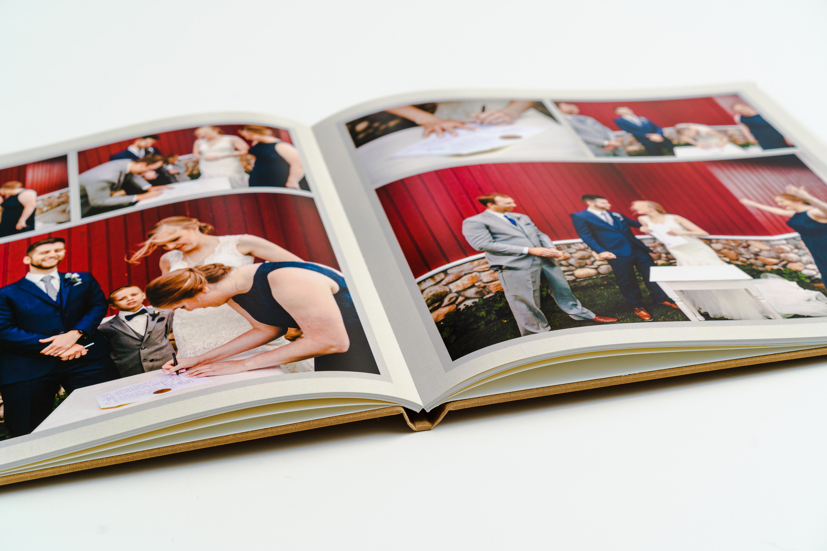 Wedding photo book binding details