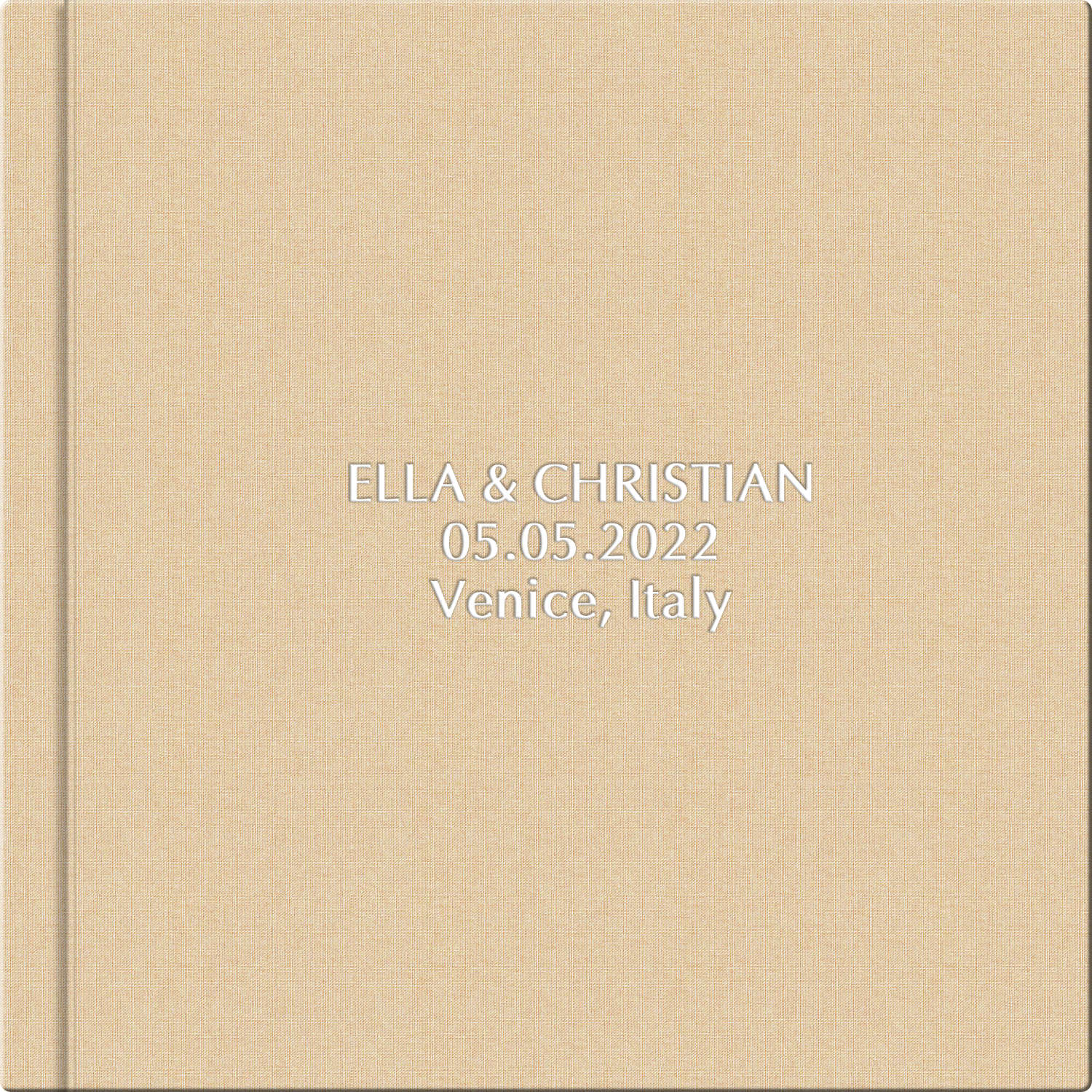 Wedding photo book cover with embossing