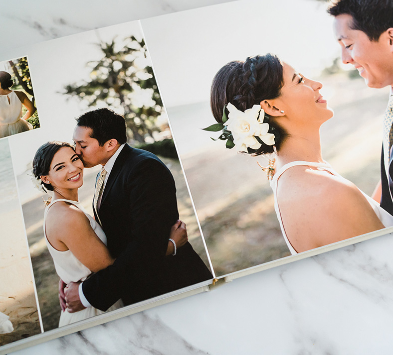 Flush mount wedding album for professional photographers
