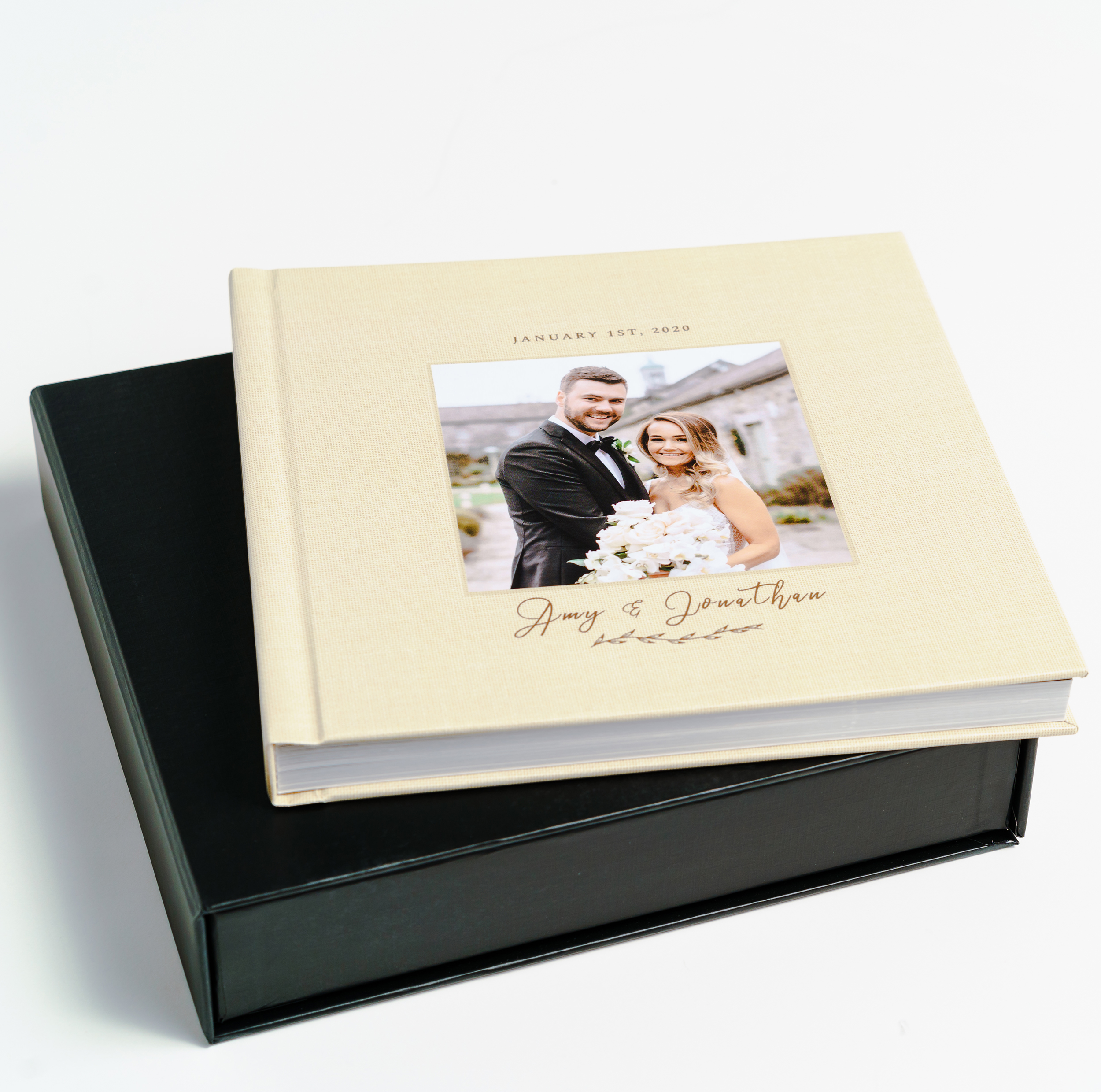 Hochzeitsfotoalbum mit Geschenk Box