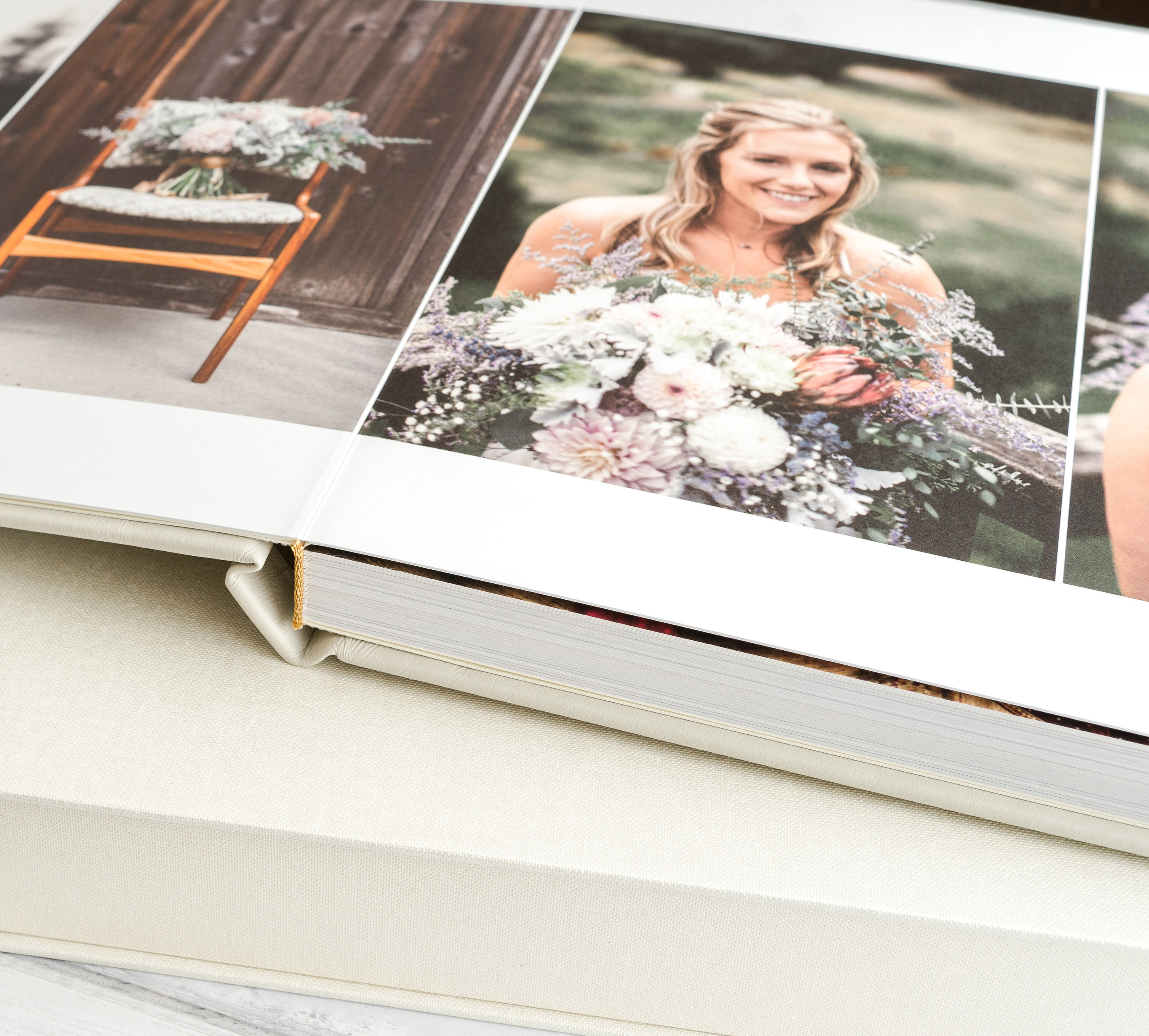 Flush Mount Photo Book showing thick layflat pages