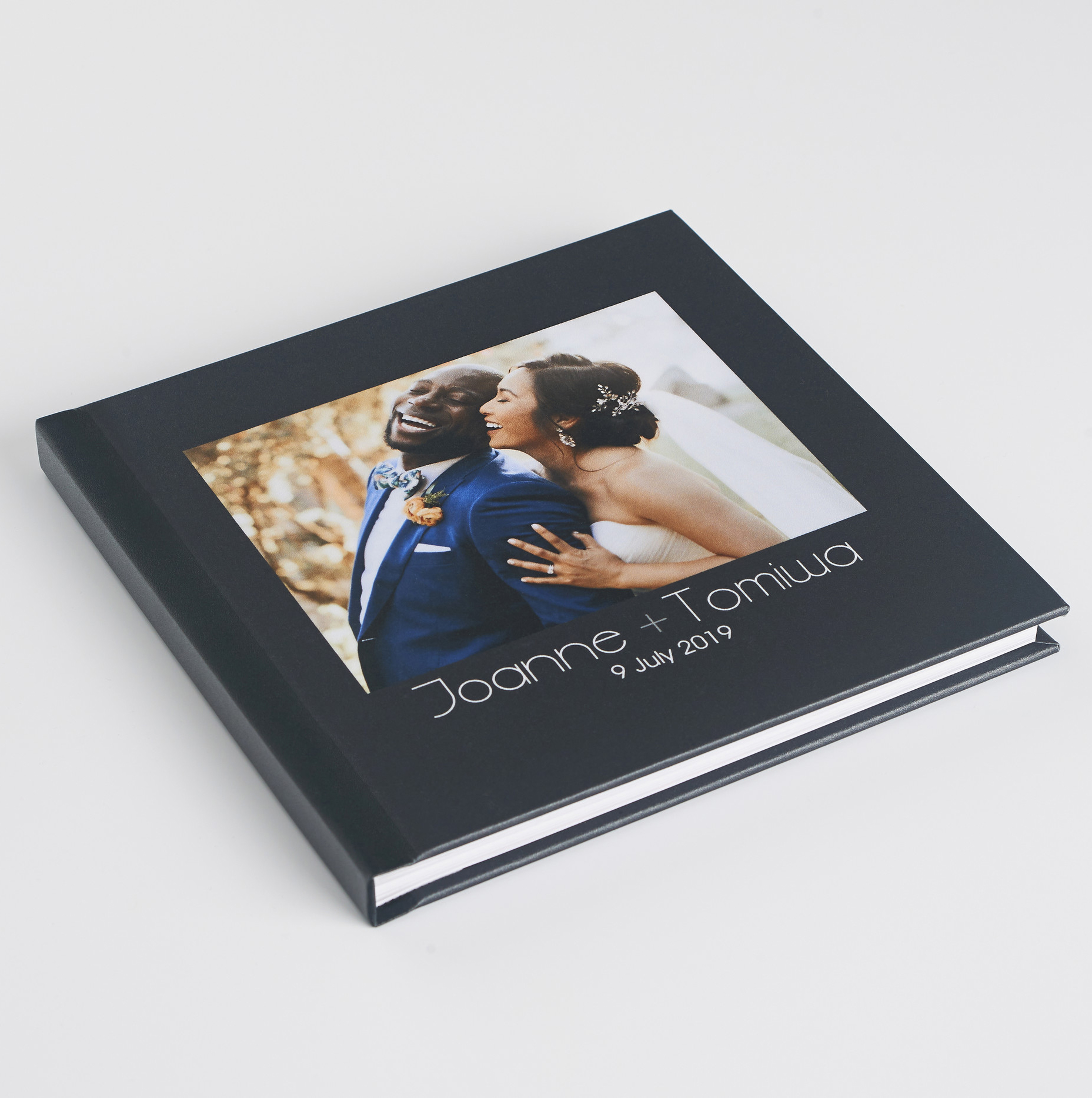 wedding couple on layflat book cover