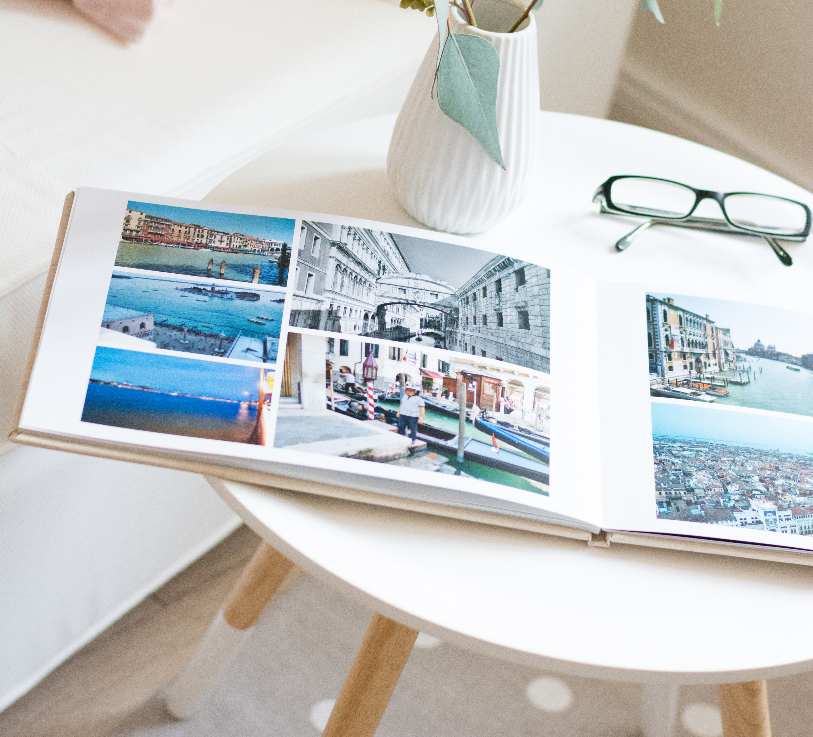 layflat book on coffee table