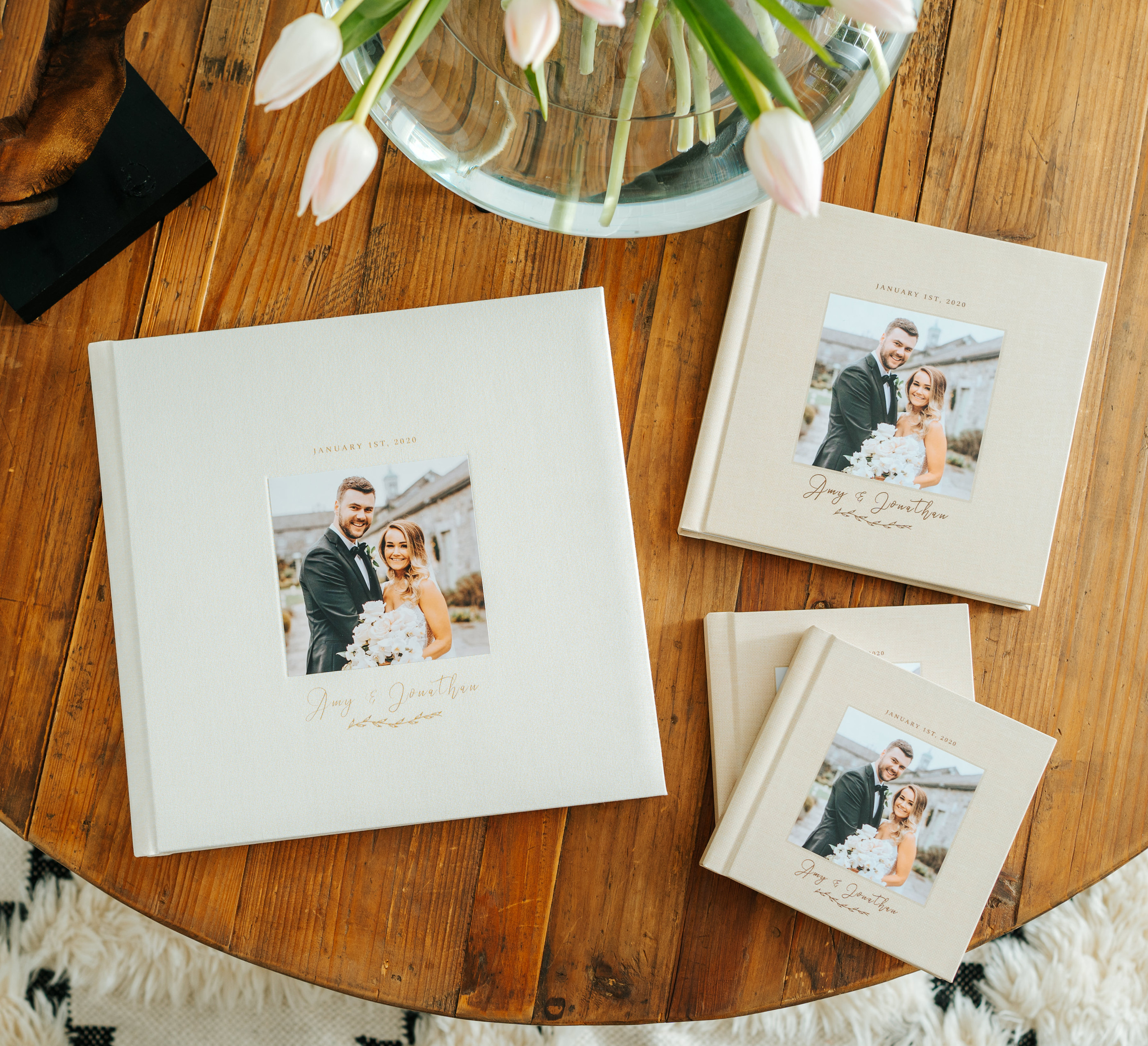 Wedding album with smaller parent copies