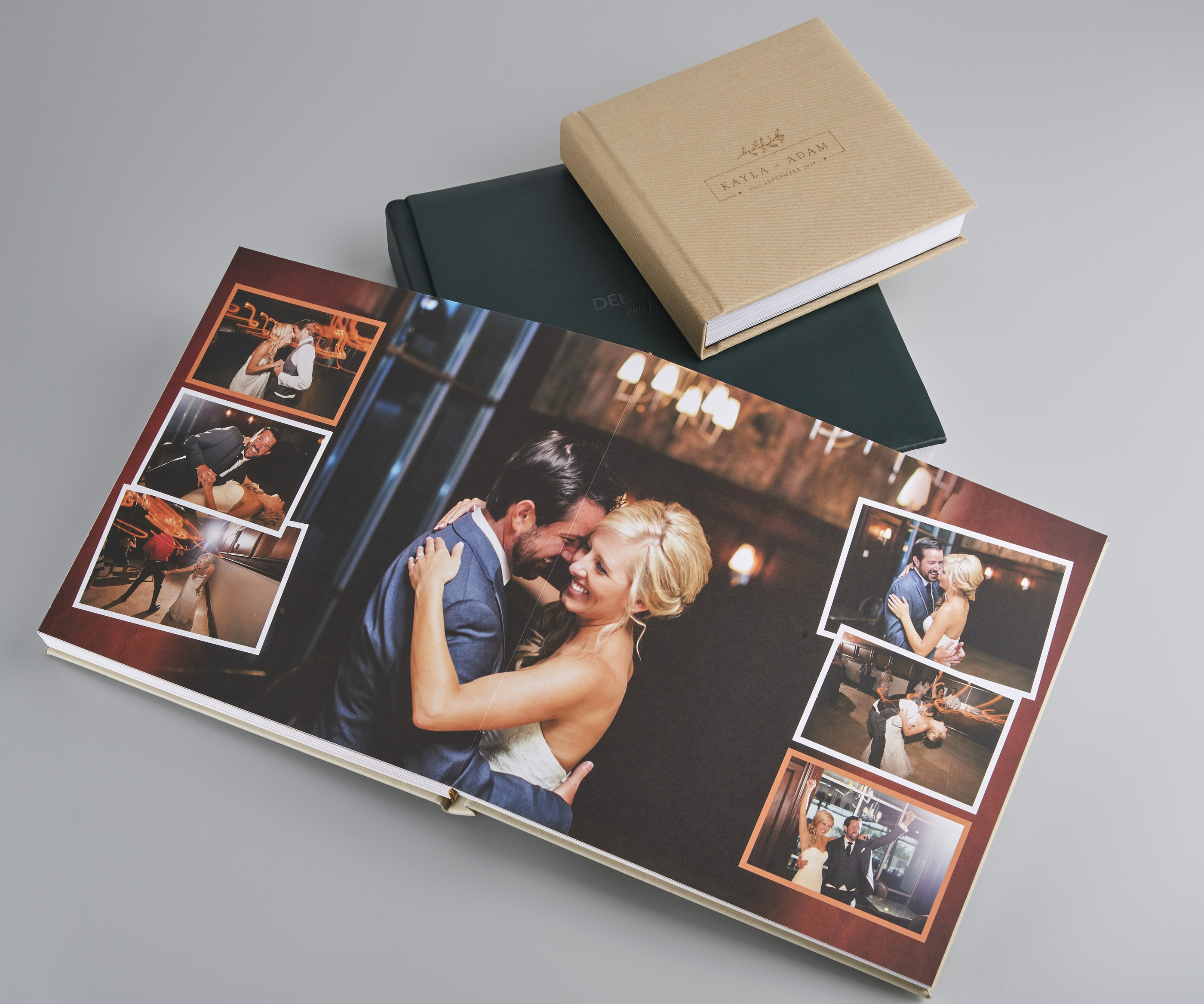 Premium wedding photo books with bespoke covers