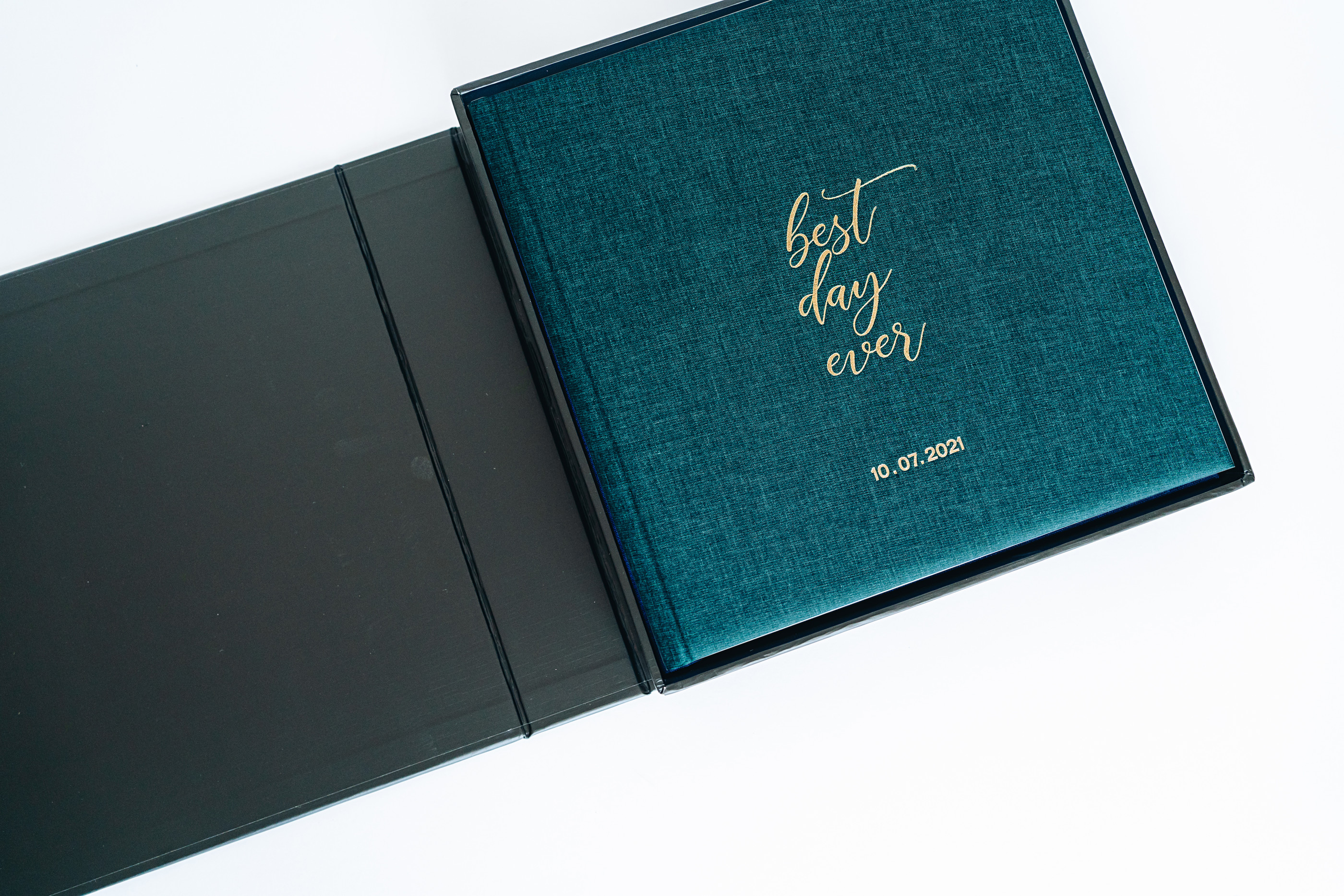 Best Day Ever wedding photo book in box