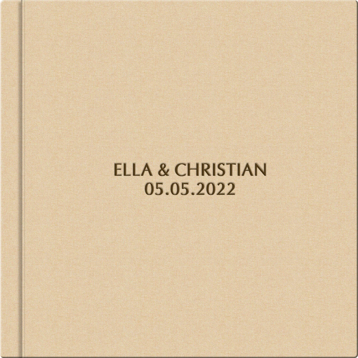 Album Matrimonio Personalizzabile Con Silhouette Sposi – Libro Ospiti Scrapbook Beige – Large (22,8 X 30,4 Cm)