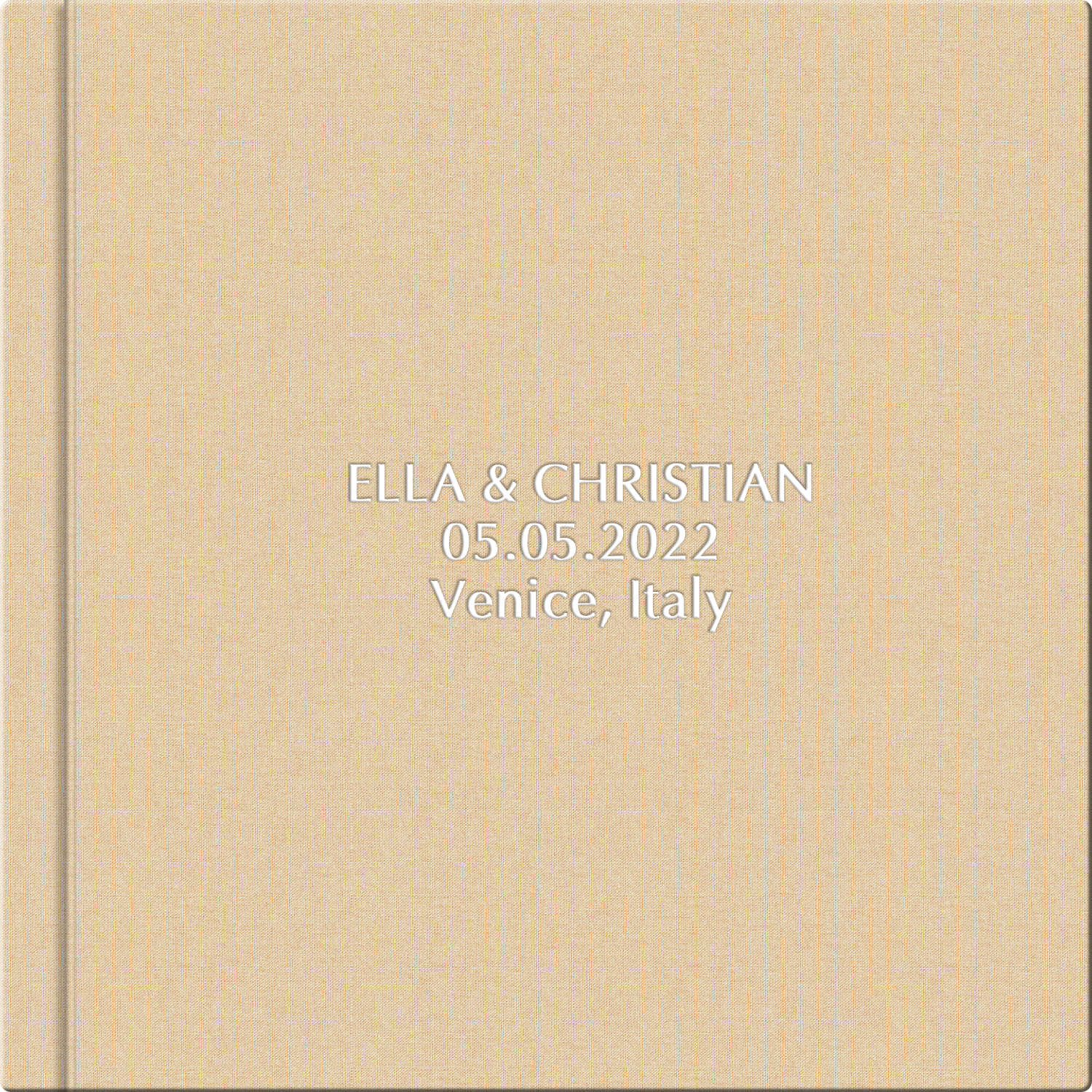 Wedding photo book cover with embossing
