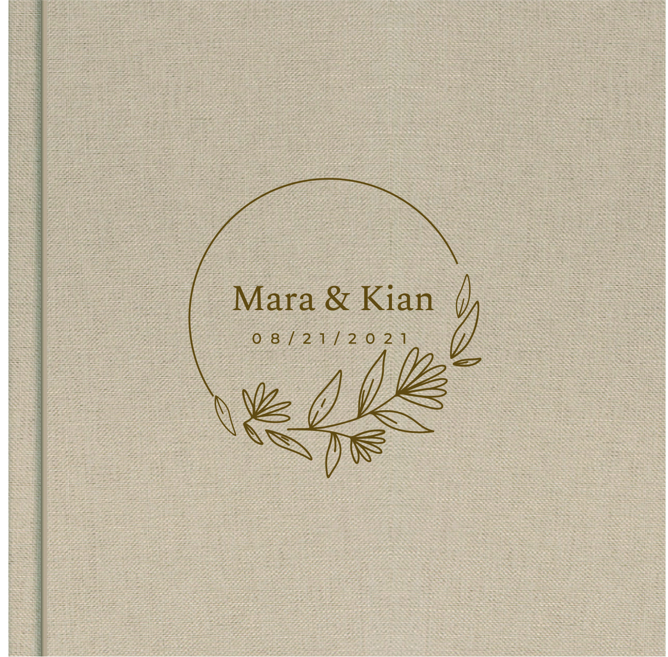 Laser etched wedding album cover design
