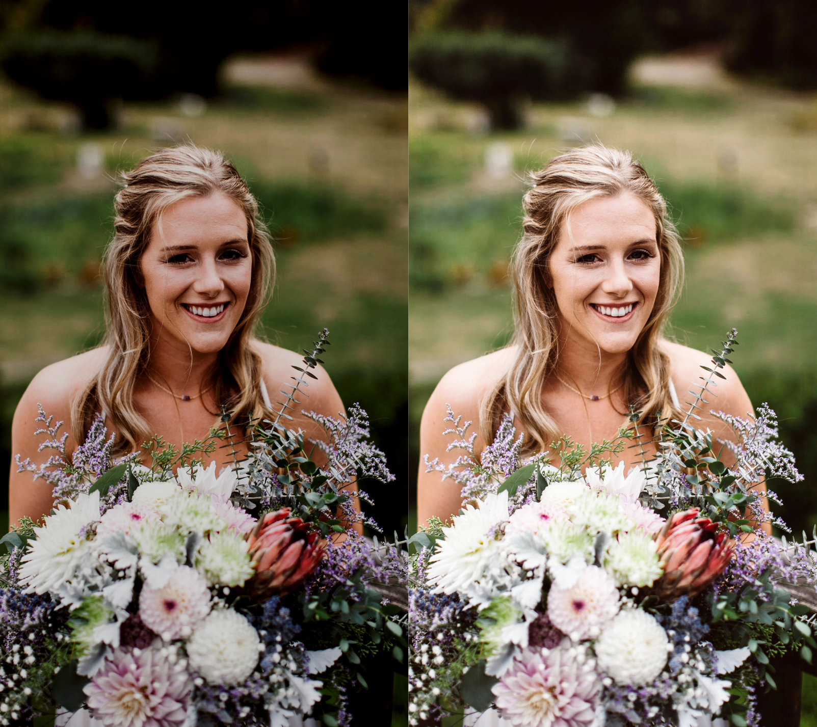 Example of photo enhancement for wedding album