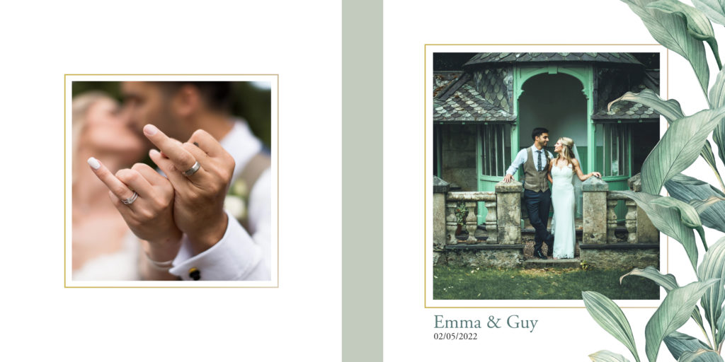 Wedding Album Photo Cover Styled with Foliage Elements