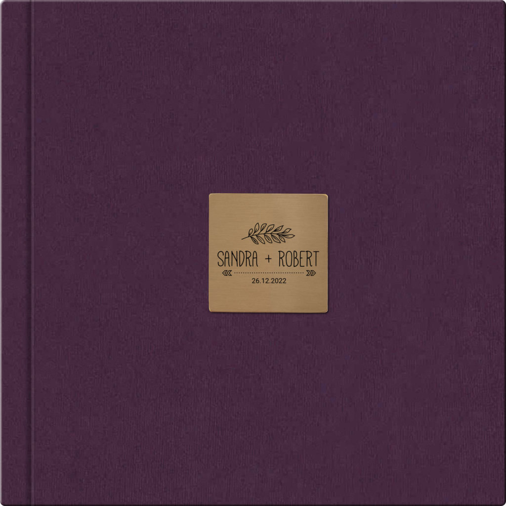 Wedding Album Cover in Purple Velvet